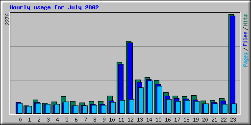 Hourly usage for July 2002