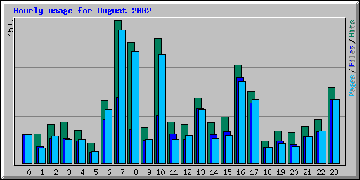 Hourly usage for August 2002