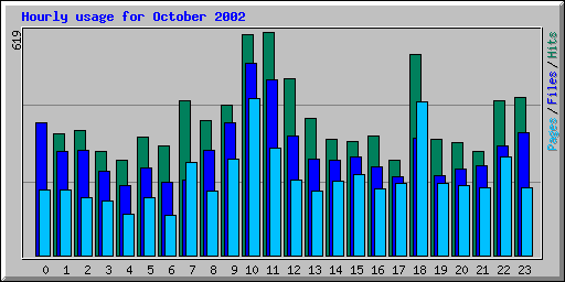 Hourly usage for October 2002