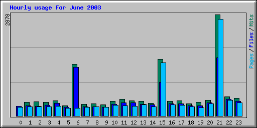 Hourly usage for June 2003